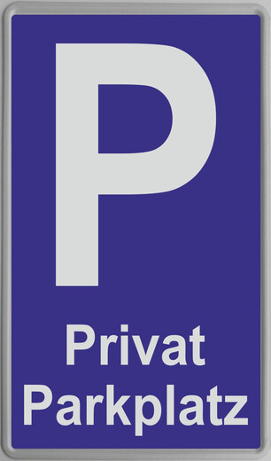 Parkplatzschild | Parkplatz Kennzeichen | P-Schild mit Beschriftung PRIVAT