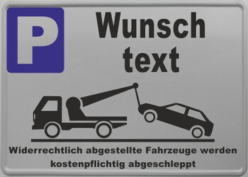 Parkplatzschild zweizeilig nach Ihrem Wunsch beschriftet